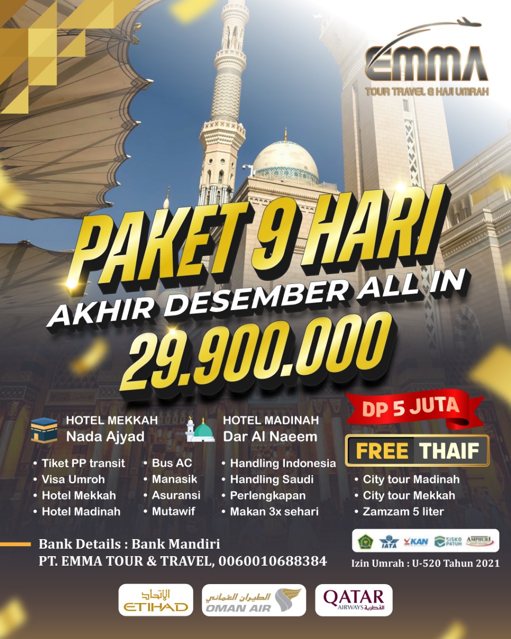 PAKET AKHIR BULAN DESEMBER 9 HARI
