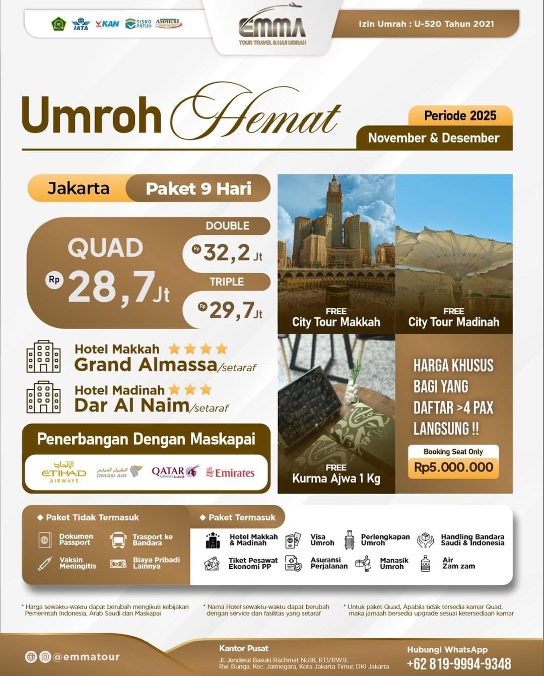 Umroh Hemat 9 Hari